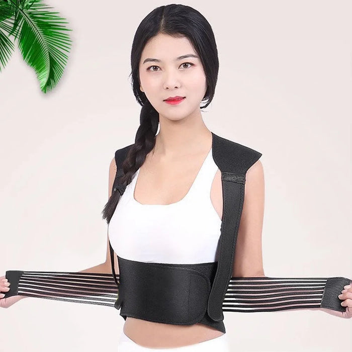 Magnets Heated Vest Posture Corrector Waist Brace Self Heating Lumbar Pad Corset for Back Support Pain Relief - M - 2