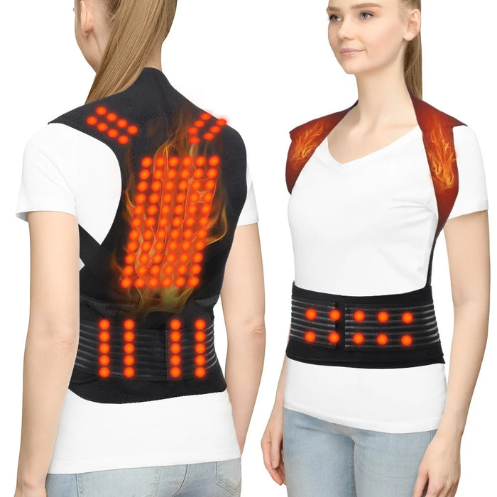Magnets Heated Vest Posture Corrector Waist Brace Self Heating Lumbar Pad Corset for Back Support Pain Relief - M - 5