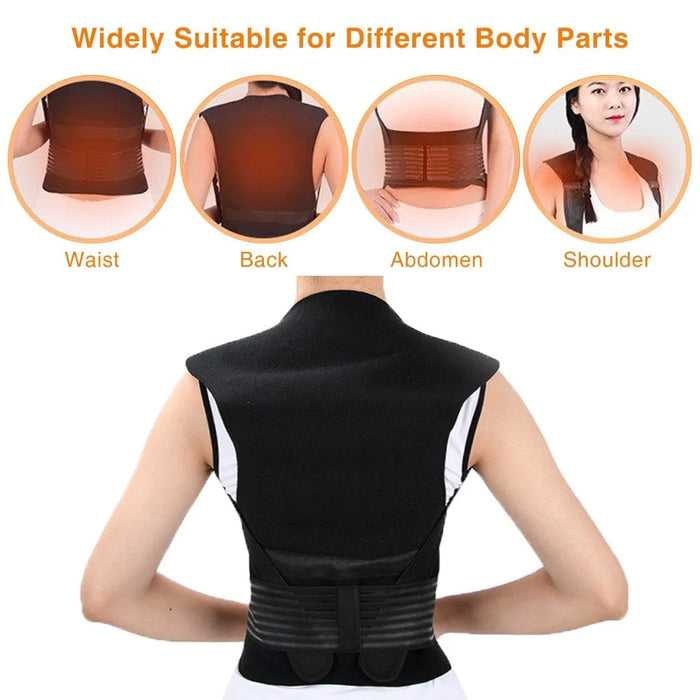 Magnets Heated Vest Posture Corrector Waist Brace Self Heating Lumbar Pad Corset for Back Support Pain Relief - M - 6