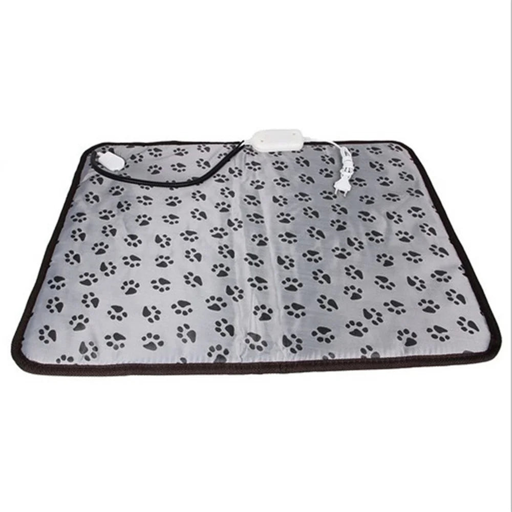 Footprint Pattern Waterproof Bite-resistant Cat Dog Electric Blanket Warm Mat Lightweight Electric Blanket for Pet Gifts, 45*45cm - US Plug - 4