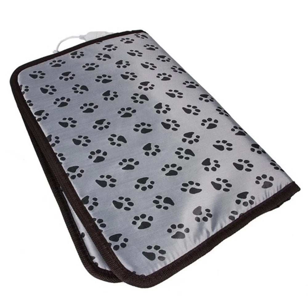 Footprint Pattern Waterproof Bite-resistant Cat Dog Electric Blanket Warm Mat Lightweight Electric Blanket for Pet Gifts, 45*45cm - US Plug - 5