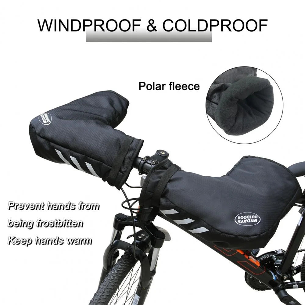1 Pair Waterproof Oxford Cloth Fleece Lining Mittens Bicycle Motorcycle Riding Gloves for Winter - 6