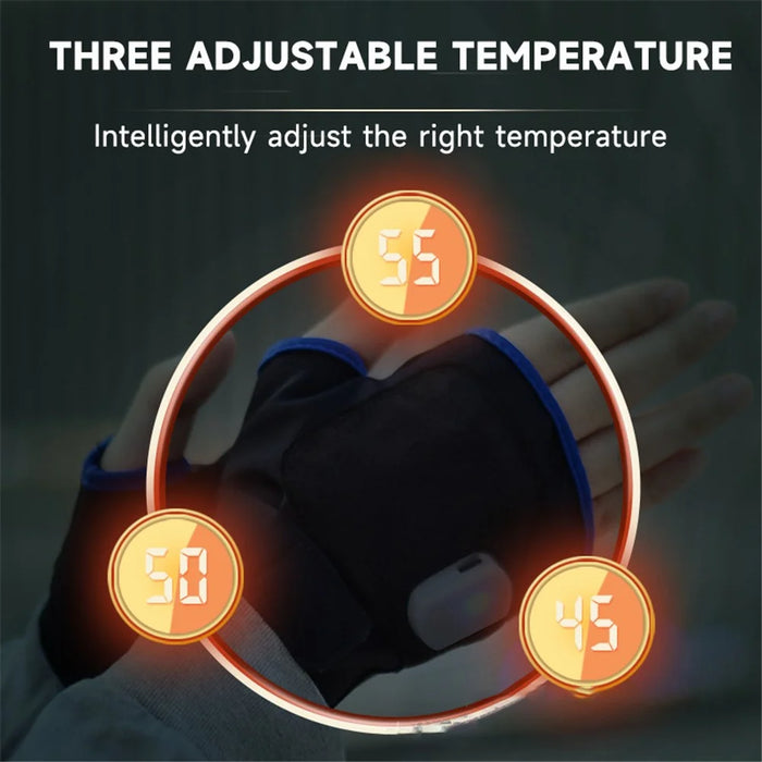 1Pair USB Hand Warmer Gloves Temperature Control Warm Hand Warmer Electric Heating Gloves for Skiing, Riding, Hiking - Pink - 5