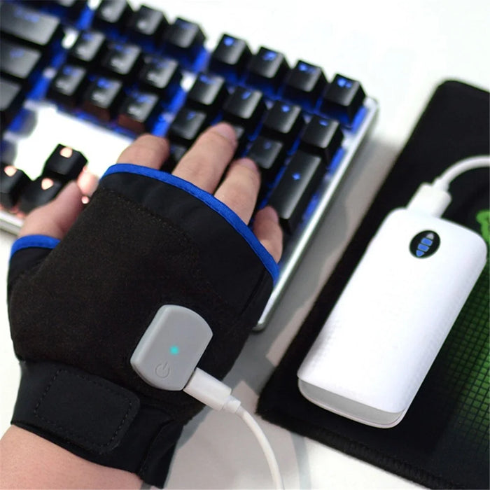 1Pair USB Hand Warmer Gloves Temperature Control Warm Hand Warmer Electric Heating Gloves for Skiing, Riding, Hiking - Pink - 6