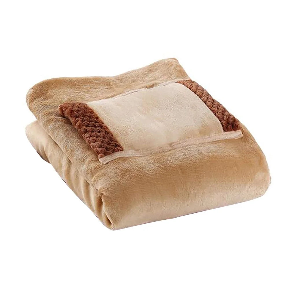 USB Electric Blanket Soft Bed Warmer Machine Washable Electric Heating Mat for Home Office, 60*80cm - Camel - 1