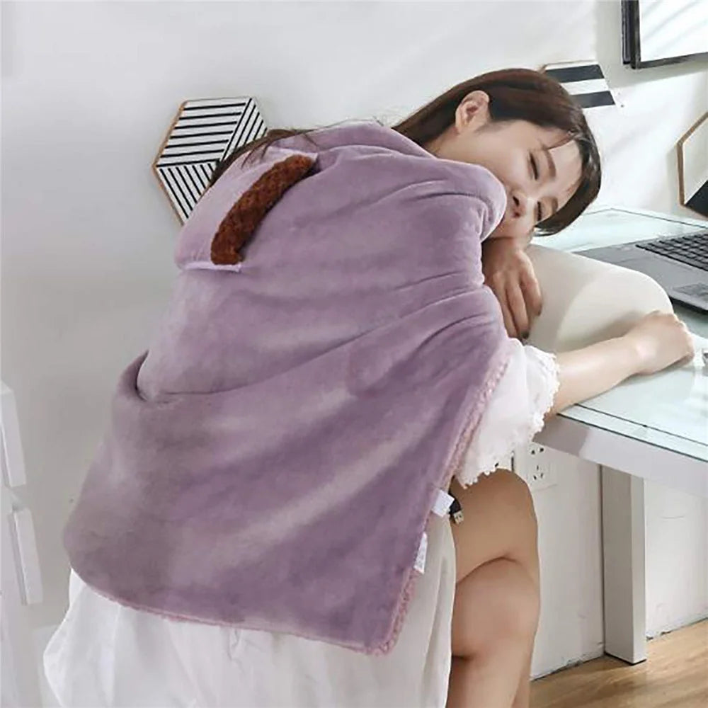 USB Electric Blanket Soft Bed Warmer Machine Washable Electric Heating Mat for Home Office, 60*80cm - Camel - 2