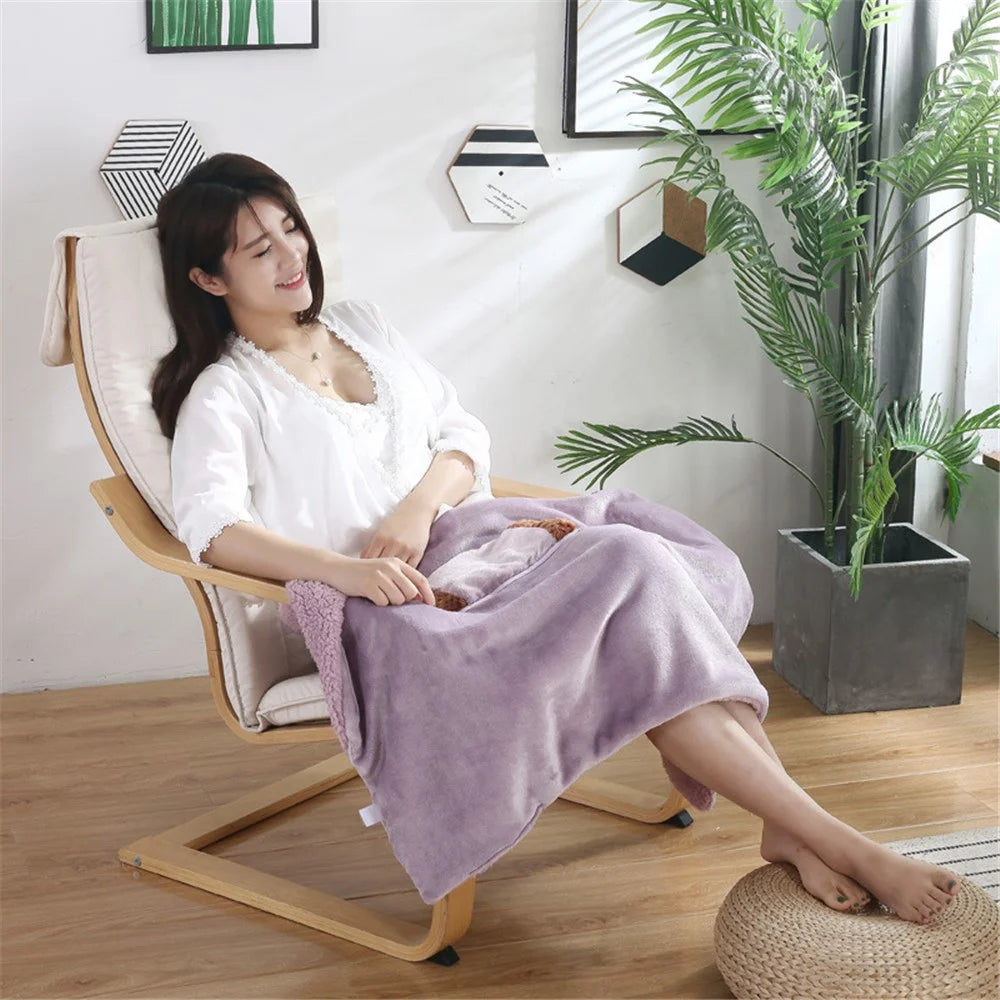 USB Electric Blanket Soft Bed Warmer Machine Washable Electric Heating Mat for Home Office, 60*80cm - Camel - 4