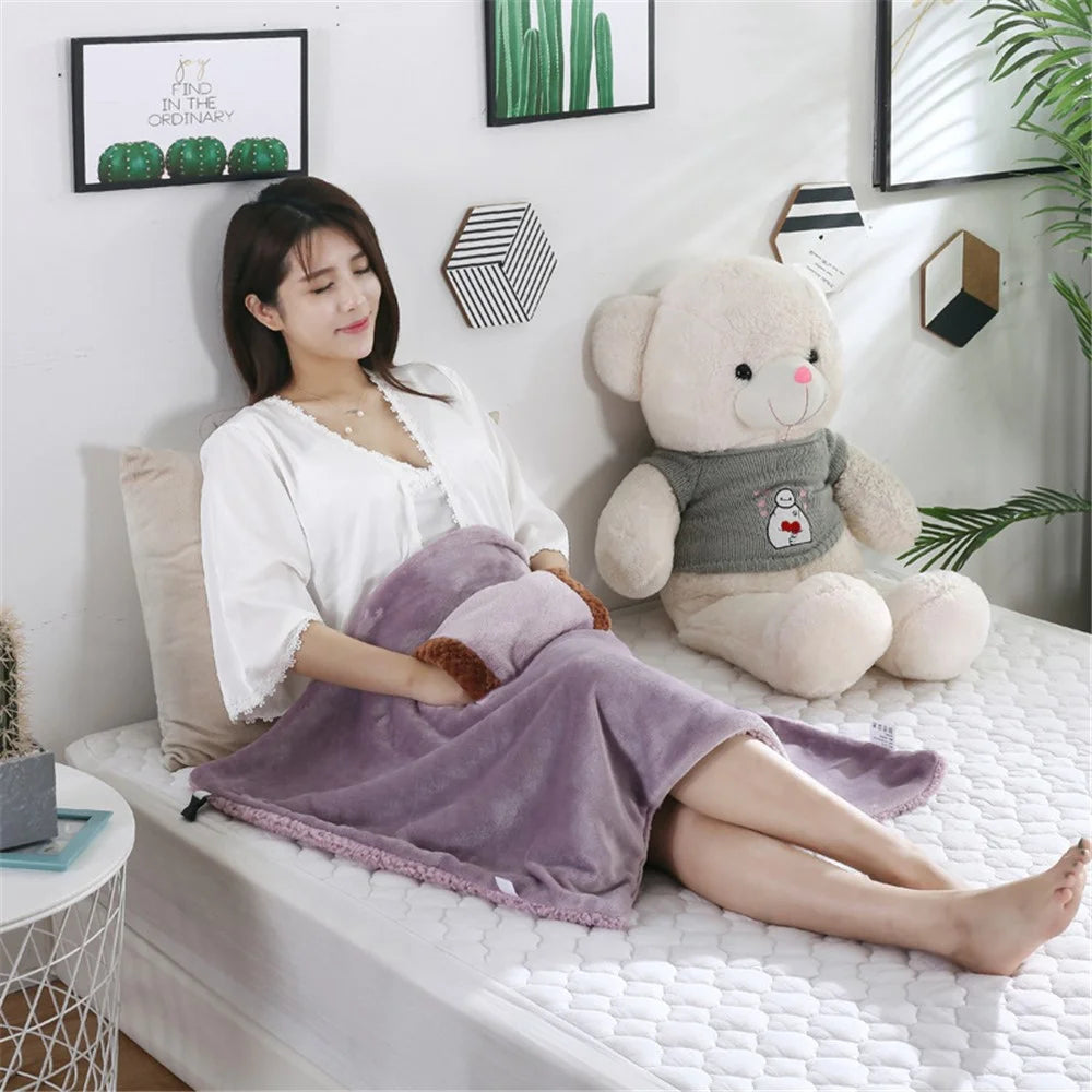 USB Electric Blanket Soft Bed Warmer Machine Washable Electric Heating Mat for Home Office, 60*80cm - Camel - 5