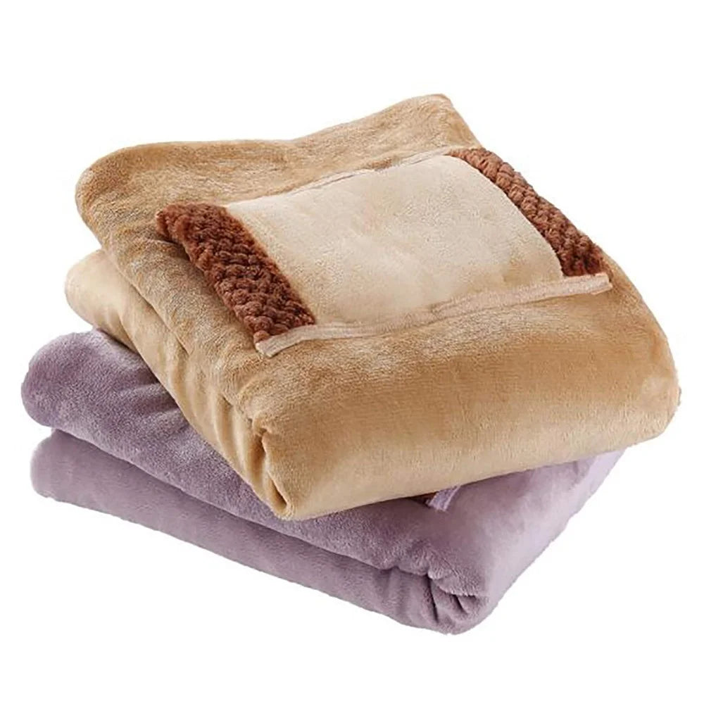 USB Electric Blanket Soft Bed Warmer Machine Washable Electric Heating Mat for Home Office, 60*80cm - Camel - 6