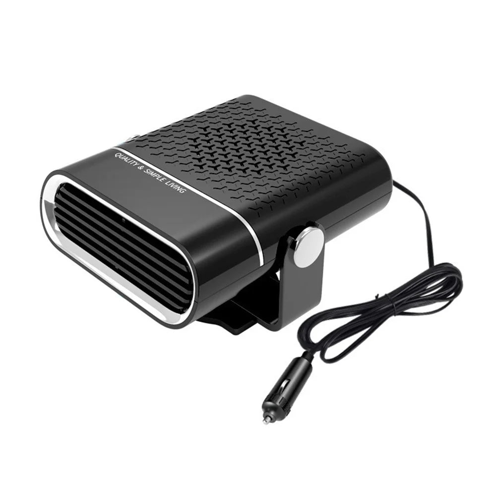 24V Portable 2-In-1 Car Demister Heater Fan Adjustable Automobile Mounted Heater 150W Vehicle Heating Heater Cooler Fans - Black - 1