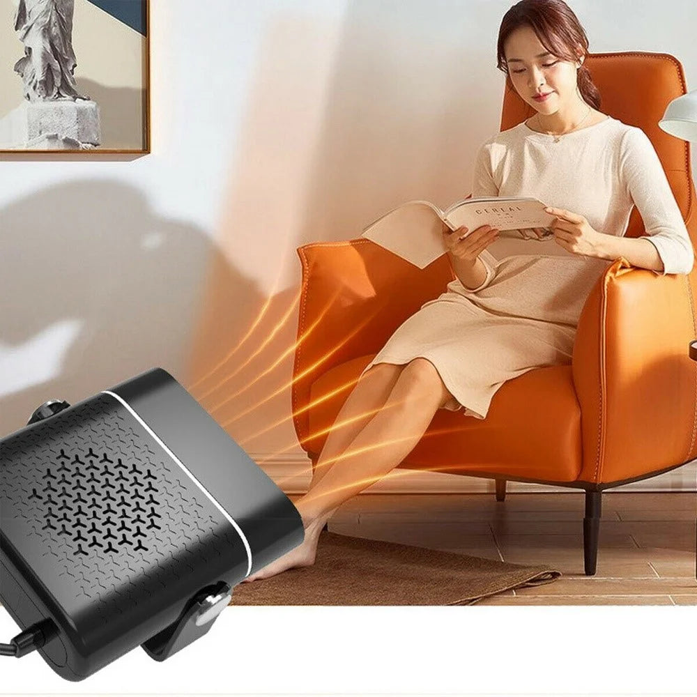 24V Portable 2-In-1 Car Demister Heater Fan Adjustable Automobile Mounted Heater 150W Vehicle Heating Heater Cooler Fans - Black - 5
