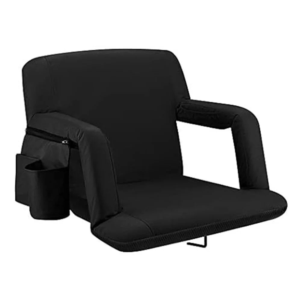Heated Stadium Seat Foldable Bleacher Chair 6 Reclinng Positions Back and Arm Support Thick Cushion for Outdoors Picnic Camping Sports - 1
