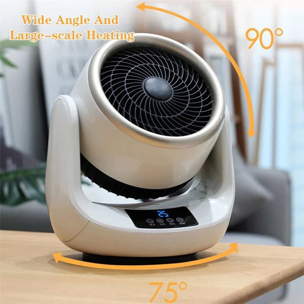 3 Gears Fan Warmer Remote Control Portable Electric Heater Home Office Bathroom Radiator Desktop Air Heater - US Plug - 3