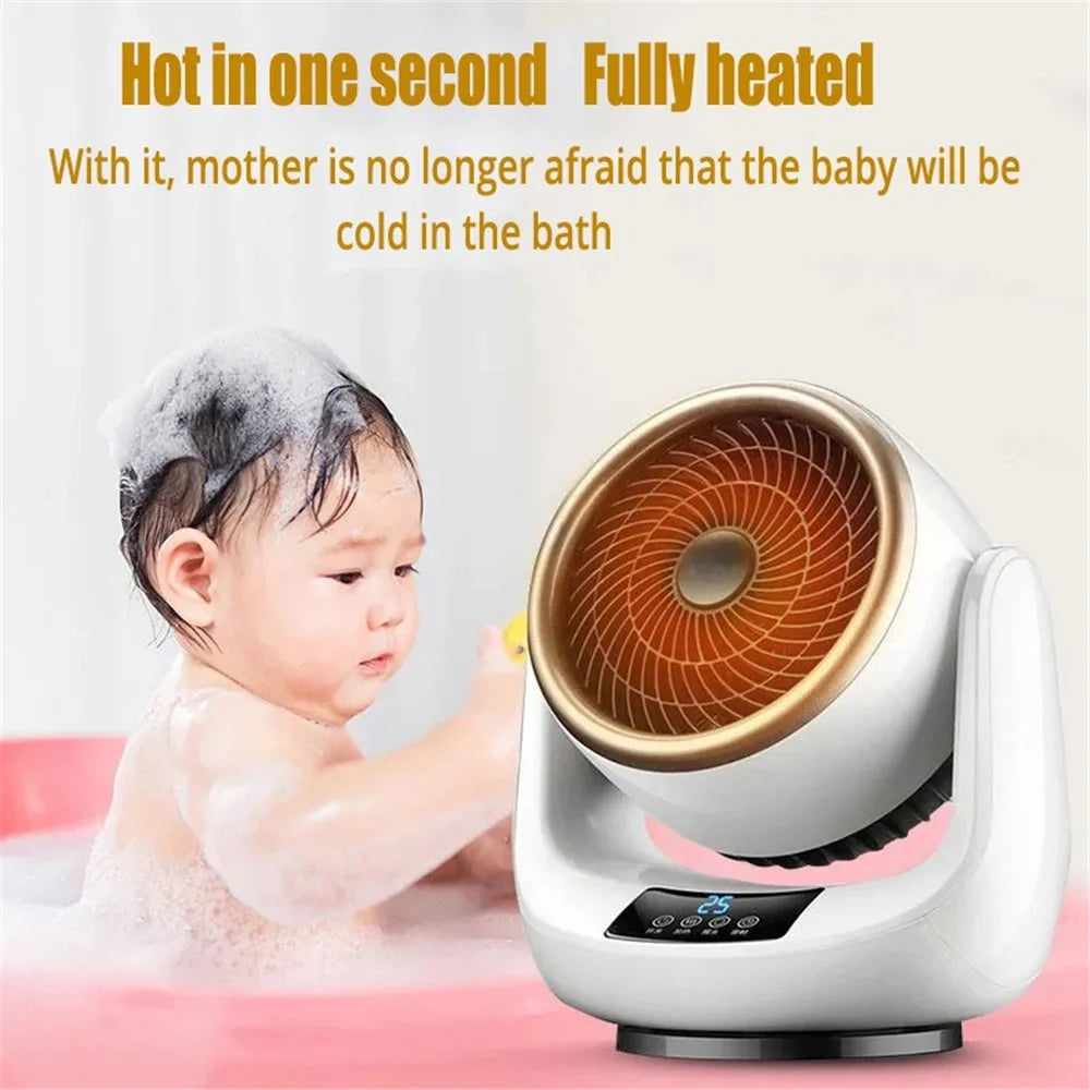 3 Gears Fan Warmer Remote Control Portable Electric Heater Home Office Bathroom Radiator Desktop Air Heater - US Plug - 4