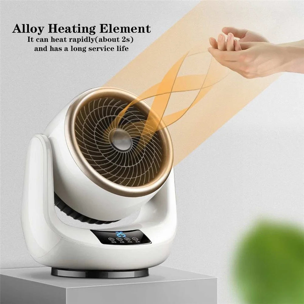 3 Gears Fan Warmer Remote Control Portable Electric Heater Home Office Bathroom Radiator Desktop Air Heater - US Plug - 6