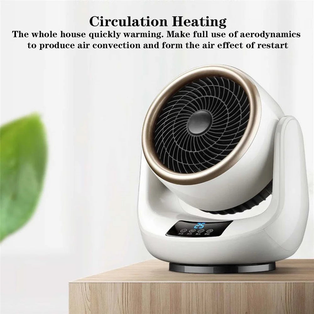 3 Gears Fan Warmer Remote Control Portable Electric Heater Home Office Bathroom Radiator Desktop Air Heater - US Plug - 7