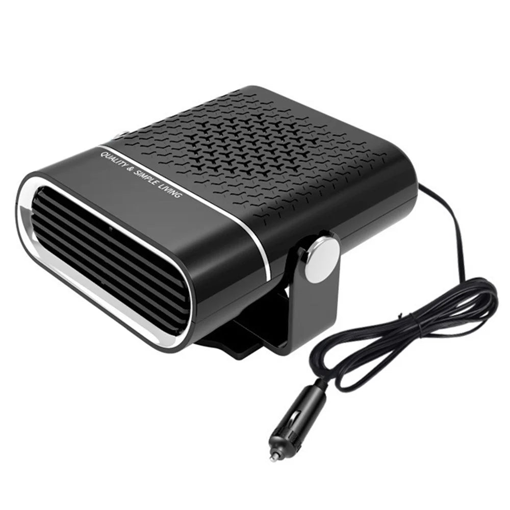 12V 2-in-1 Car Demister Heater Fan Adjustable Automobile Mounted Heater 120W Vehicle Heating Cooler Fan - Black - 1