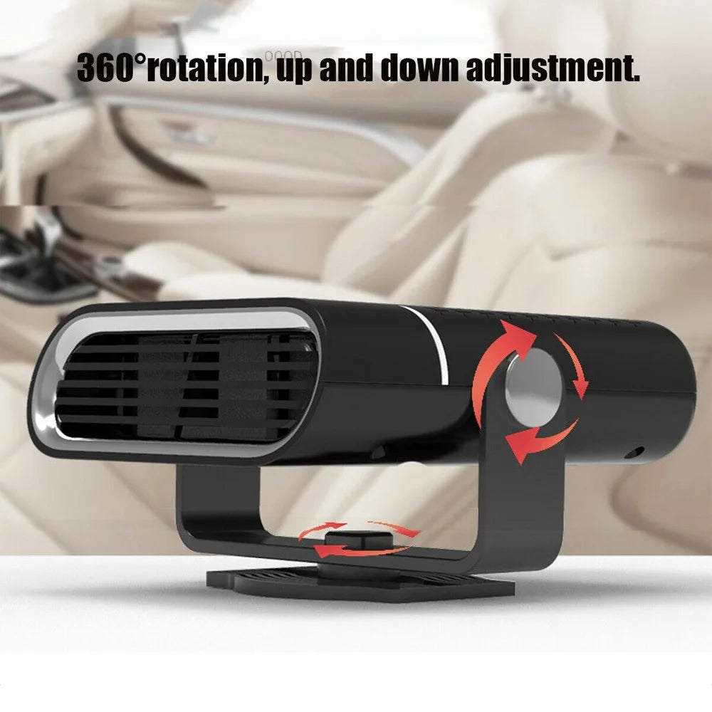 12V 2-in-1 Car Demister Heater Fan Adjustable Automobile Mounted Heater 120W Vehicle Heating Cooler Fan - Black - 3