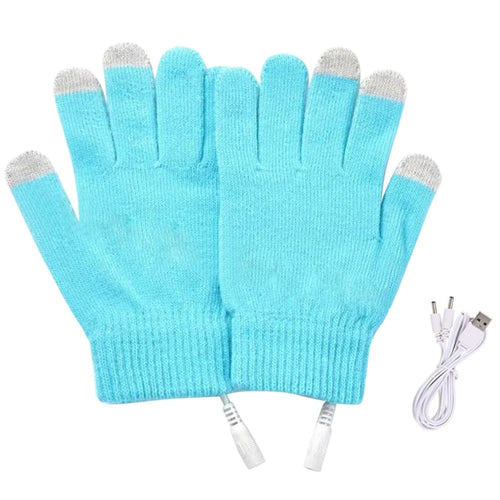1 Pair Winter Heated Riding Gloves USB Charging Warm Hand Gloves for Outdoor Activities Constant Temperature Windproof Mittens - Blue - 1