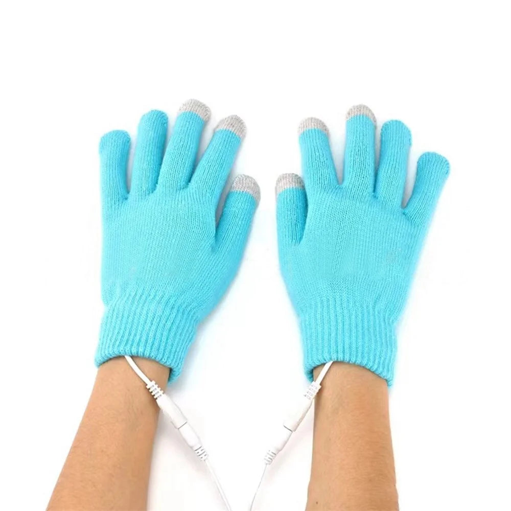 1 Pair Winter Heated Riding Gloves USB Charging Warm Hand Gloves for Outdoor Activities Constant Temperature Windproof Mittens - Blue - 2