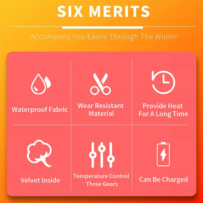 1 Pair Electric Heated Gloves Portable Battery Heating Thermal Gloves Touchscreen Function Hand Warmer for Cycling Hiking Snowboarding Outdoor Winter Sports - 4