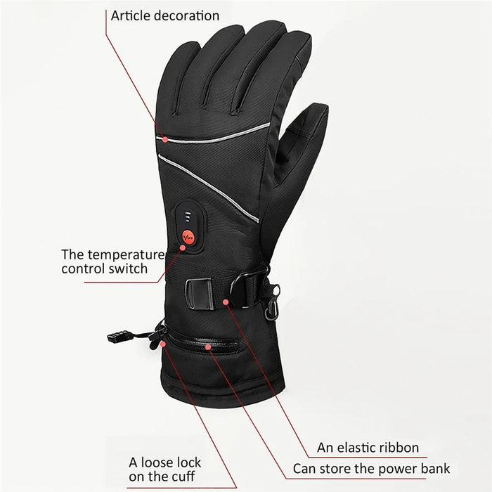 1 Pair Electric Heated Gloves Portable Battery Heating Thermal Gloves Touchscreen Function Hand Warmer for Cycling Hiking Snowboarding Outdoor Winter Sports - 6