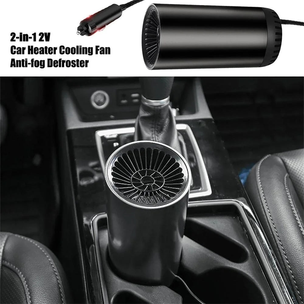 Car Window Defroster Demister Fast Heating Car Warm Air Blower Portable Purifier Fan Cup Shape Car Heater Cooler with Current-Limiting Cable / Rotating Sucker Base - 5