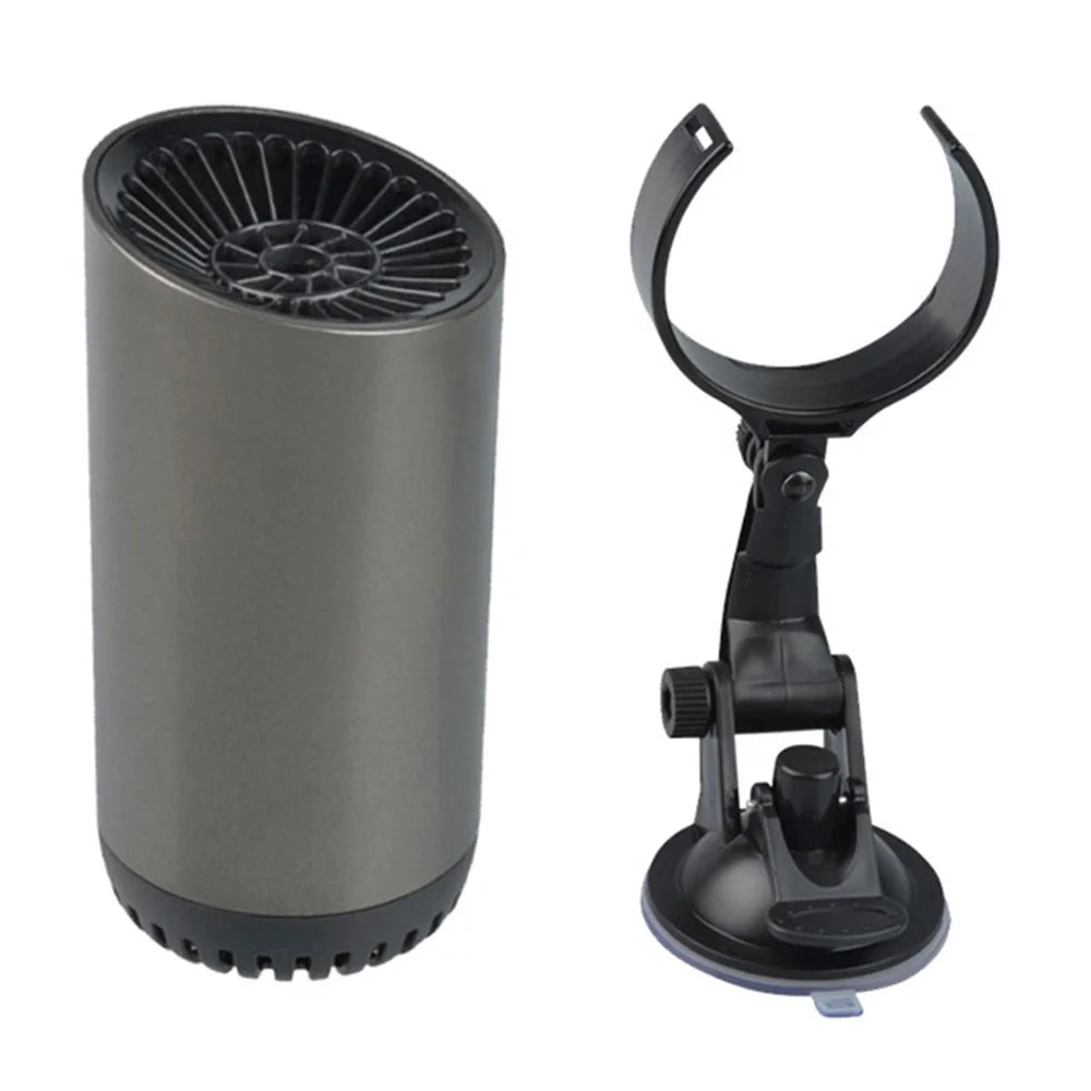 Fast Heating Cup Shape Car Warm Air Blower Portable Fan Window Defroster Demister Car Heater with Rotating Sucker Base - 1