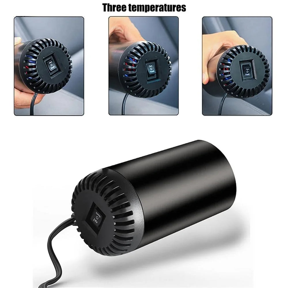 Fast Heating Cup Shape Car Warm Air Blower Portable Fan Window Defroster Demister Car Heater with Rotating Sucker Base - 5