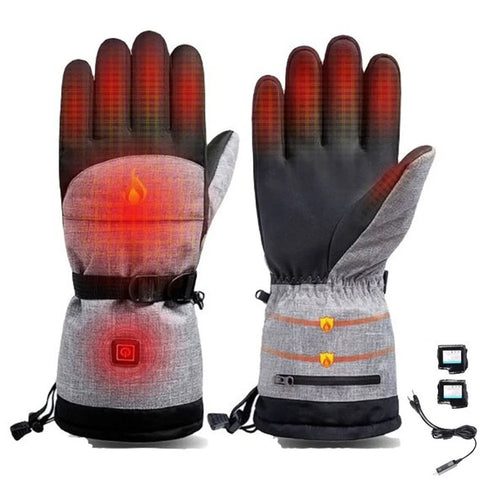 1 Pair Touch Screen Electric Thermal Gloves Winter Waterproof Heating Hand Warmer for Snowboard Cycling Ski (with Battery) - 1
