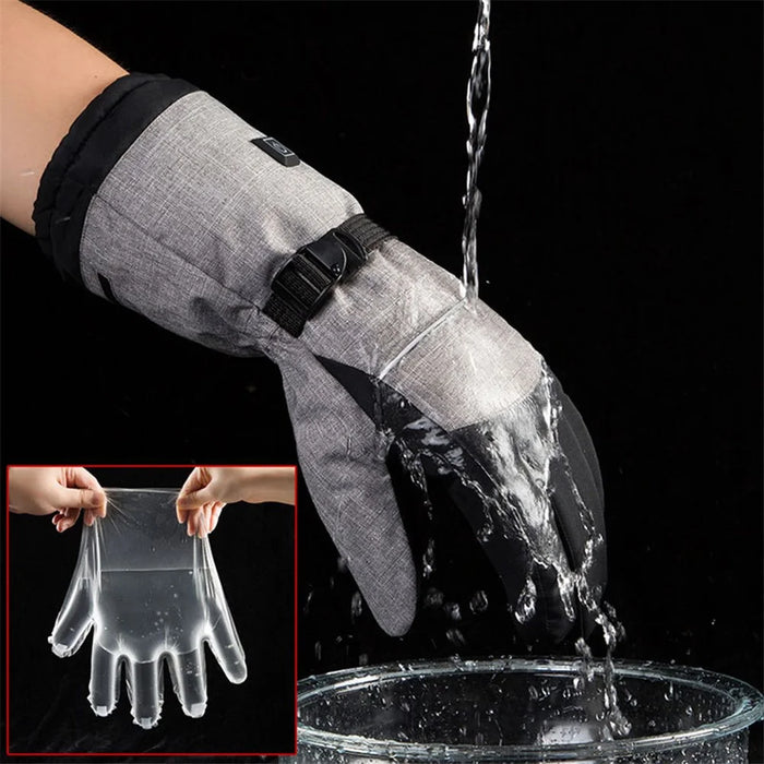 1 Pair Touch Screen Electric Thermal Gloves Winter Waterproof Heating Hand Warmer for Snowboard Cycling Ski (with Battery) - 5