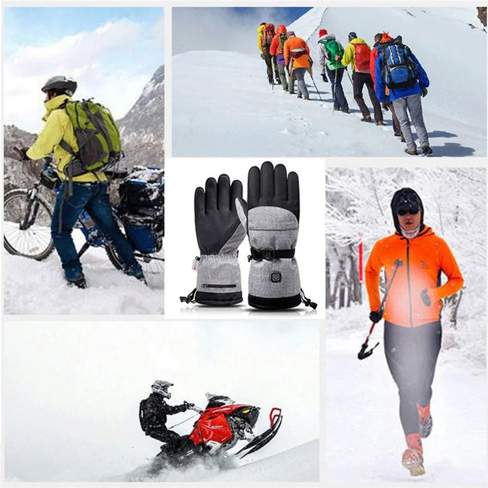 1 Pair Touch Screen Electric Thermal Gloves Winter Waterproof Heating Hand Warmer for Snowboard Cycling Ski (with Battery) - 7