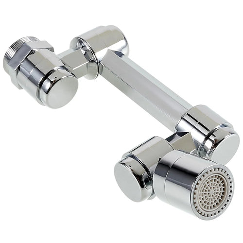 2-Gear Extended Arm Kitchen Bathroom Tap Aerator 1440-Degree Rotatable ABS Sink Faucet Anti-splash Sprayer (No FDA Certification, BPA Free) - 1