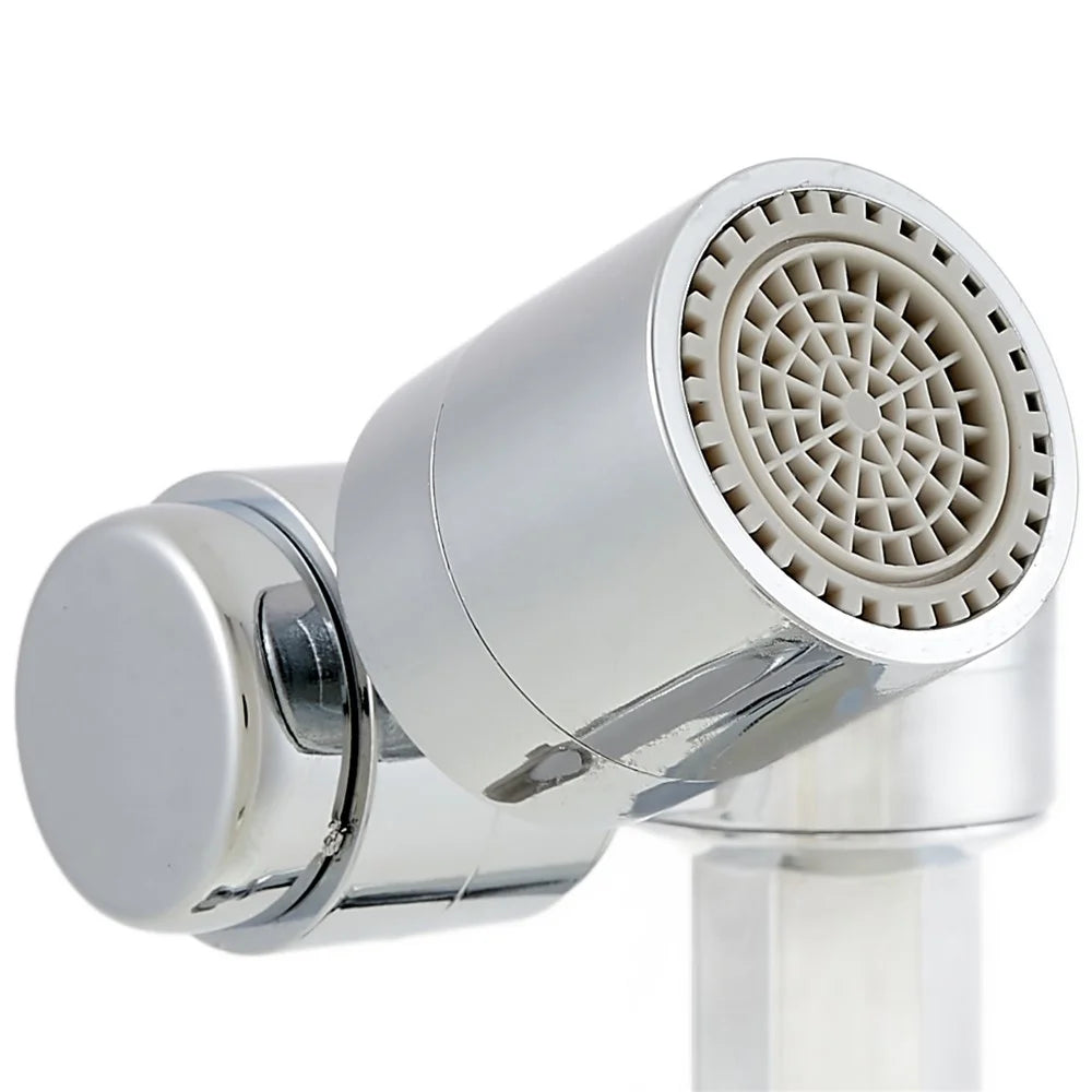 2-Gear Extended Arm Kitchen Bathroom Tap Aerator 1440-Degree Rotatable ABS Sink Faucet Anti-splash Sprayer (No FDA Certification, BPA Free) - 4