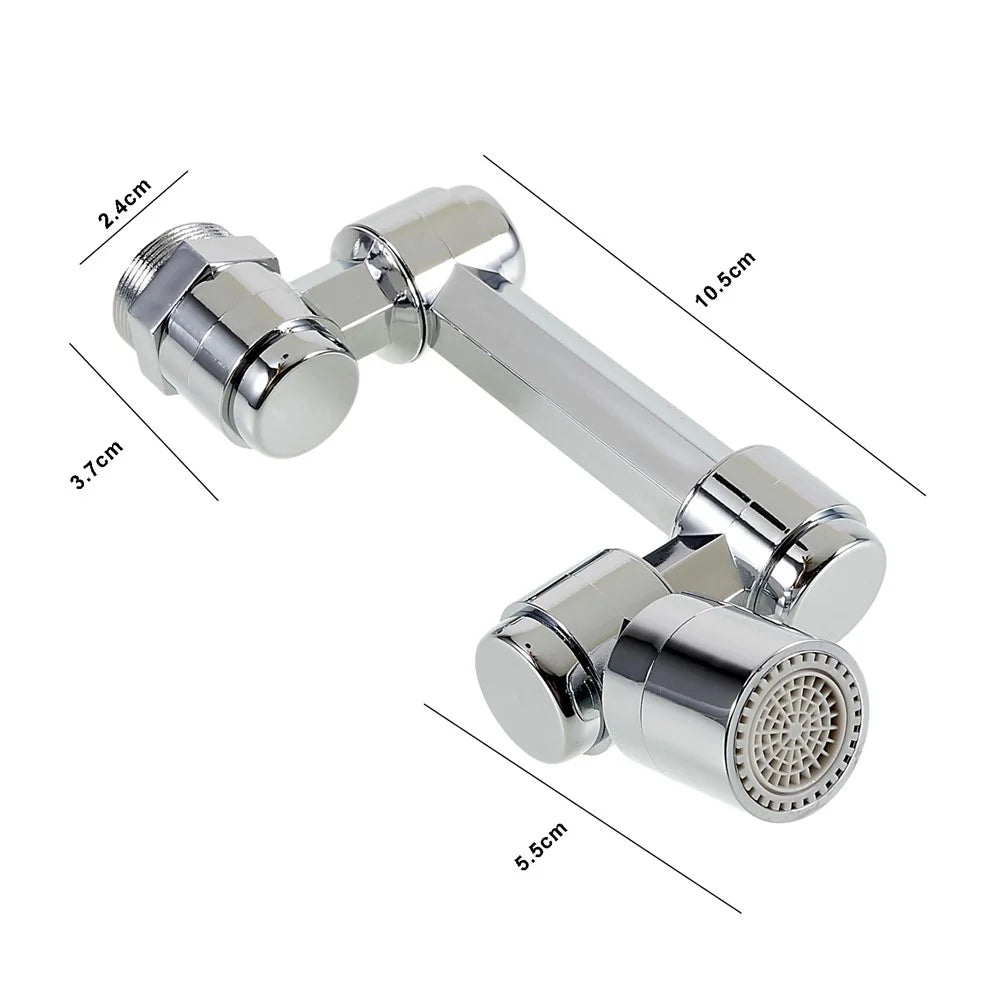 2-Gear Extended Arm Kitchen Bathroom Tap Aerator 1440-Degree Rotatable ABS Sink Faucet Anti-splash Sprayer (No FDA Certification, BPA Free) - 7