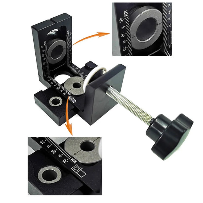 9Pcs / Set 3-in-1 Adjustable Doweling Jig Woodworking Hole Jig Punch Locator with 8 / 15mm Drill Bit Tools Kit - 4
