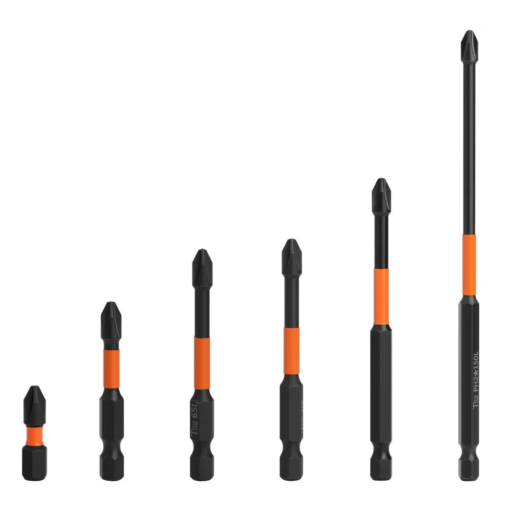 6Pcs 25 / 50 / 65 / 70 / 90 / 150mm Magnetic Cross Screwdriver Bit Electric Drill Bit Power Screwdriver Bit - 1