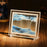 10-inch Decorative Art Painting 3D Glass Moving Sand Ornament Liquid Hourglass Landscape Painting - Black / White / Blue - 1