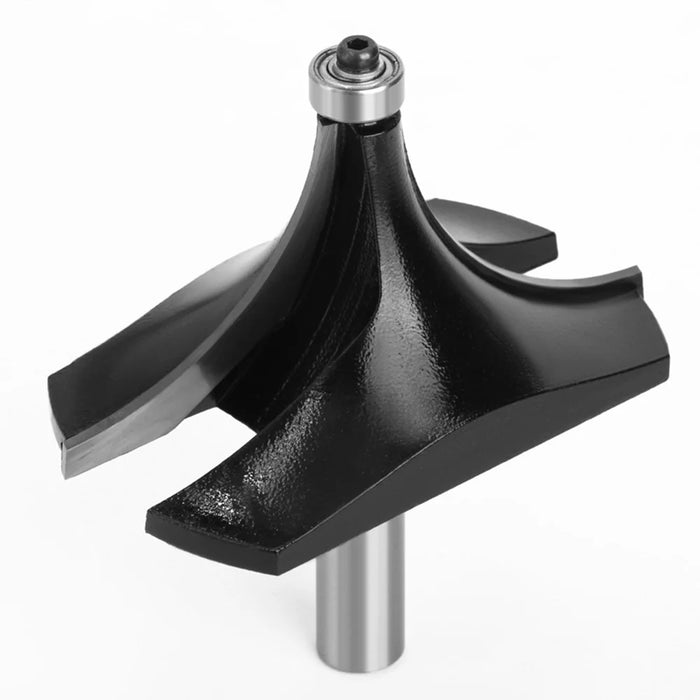 12mm Shank Tungsten Steel Alloy Round Over Bit Woodworking Cutter Wood Line Edge Trimmer - Black - 1