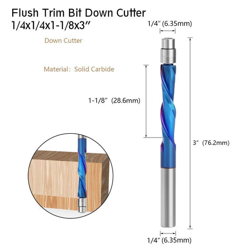 1 / 4" Shank Alloy Milling Cutter for Engraving Wood, MDF Woodworking Router Bit Tools Carving Cutter - Compression Cutter 1 / 4*1*3" - 2