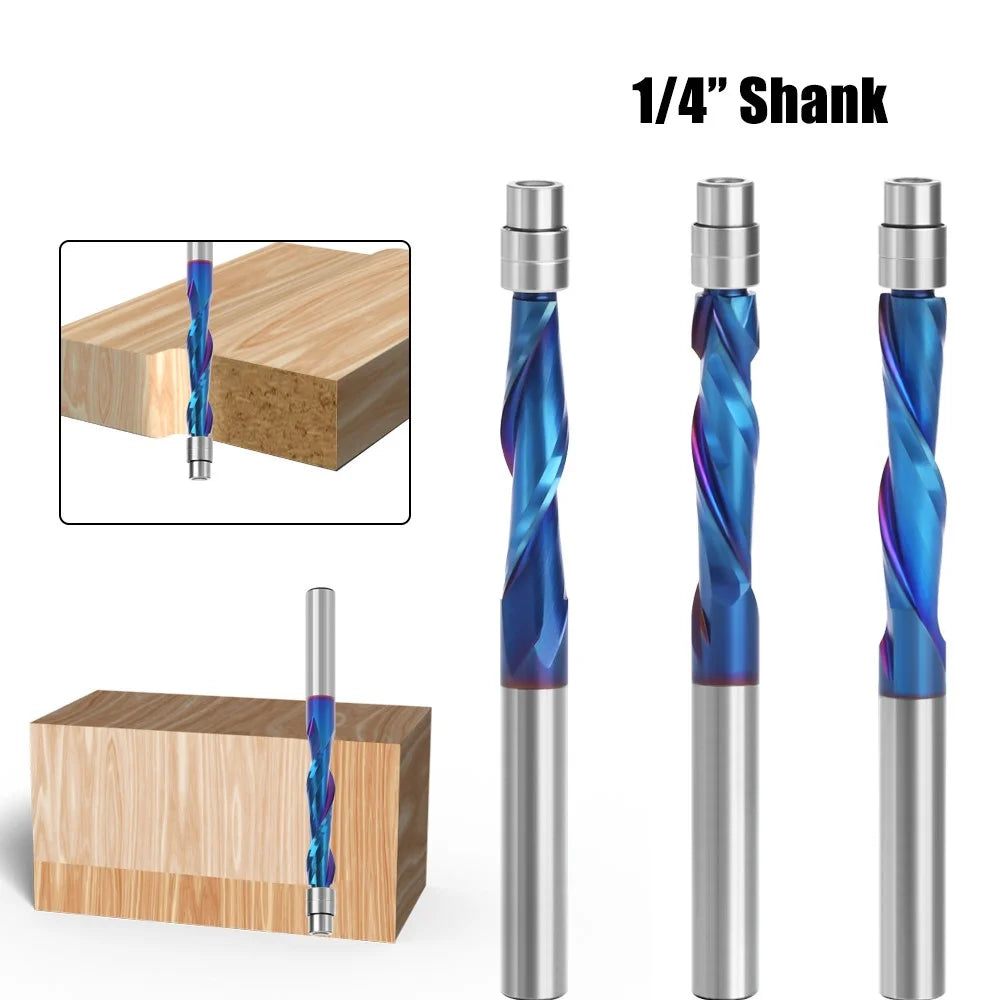 1 / 4" Shank Alloy Milling Cutter for Engraving Wood, MDF Woodworking Router Bit Tools Carving Cutter - Compression Cutter 1 / 4*1*3" - 7