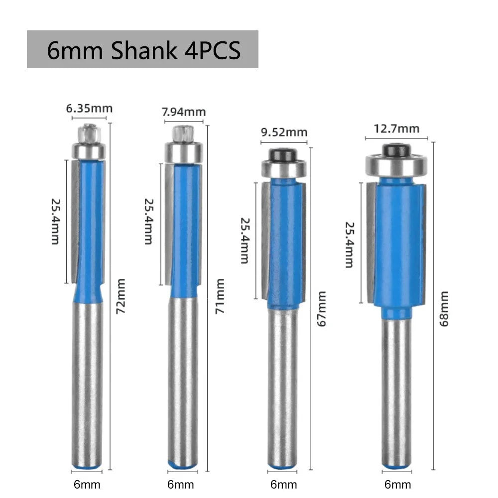 6mm Shank Tungsten Steel Alloy Milling Cutter Router Bit Engraving Tools Wood MDF Carving Cutter - 6x1 / 2x25.4mm - 7