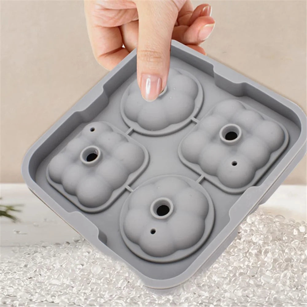 2 in 1 Ice Cube Tray Reusable Silicone Ice Making Mold with Funnel + Ice Clamp (BPA Free, No FDA Certificate) - Grey - 4
