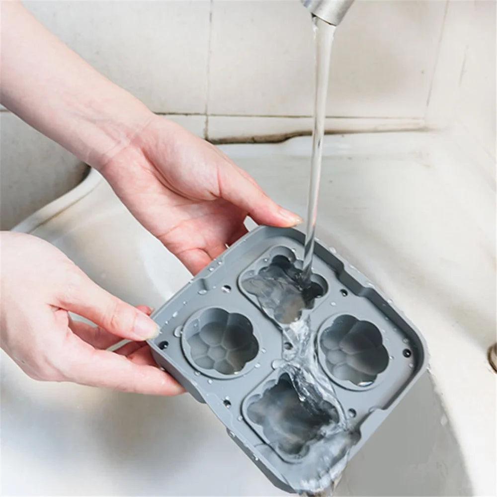 2 in 1 Ice Cube Tray Reusable Silicone Ice Making Mold with Funnel + Ice Clamp (BPA Free, No FDA Certificate) - Grey - 6