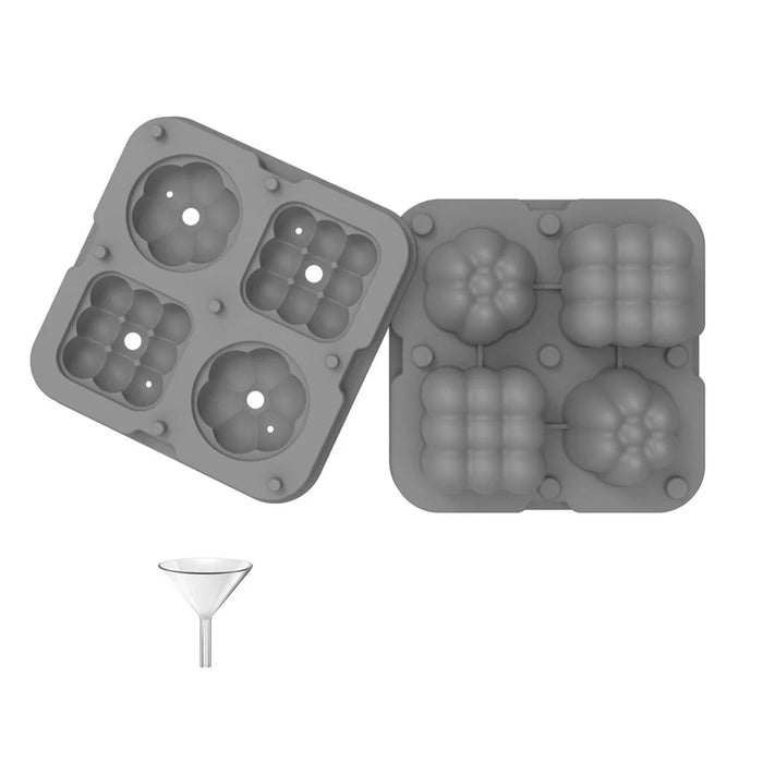 2 in 1 Silicone Ice Cube Tray Ice Making Mold with Funnel (BPA Free, No FDA Certificate) - Grey - 1