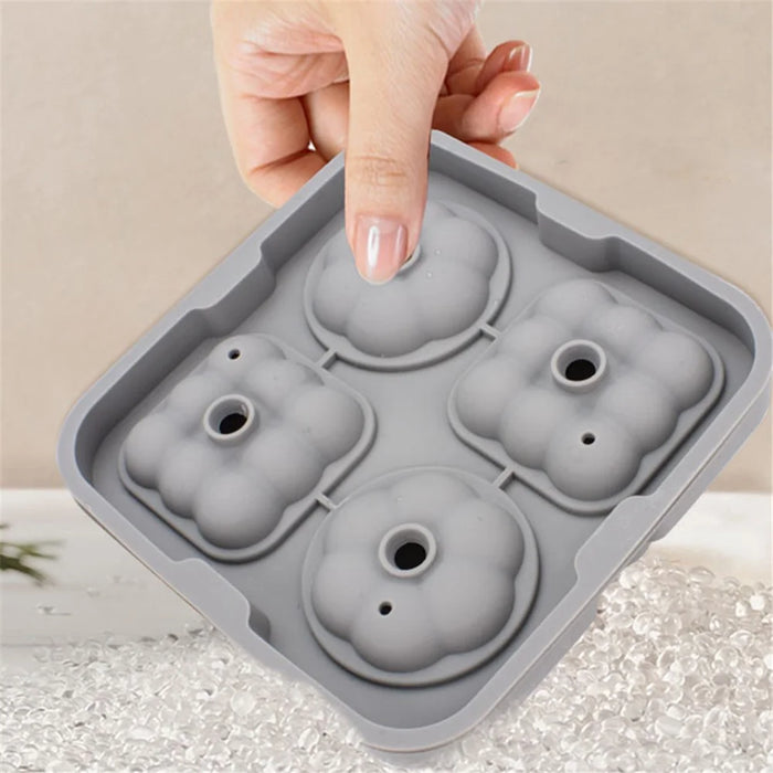2 in 1 Silicone Ice Cube Tray Ice Making Mold with Funnel (BPA Free, No FDA Certificate) - Grey - 4
