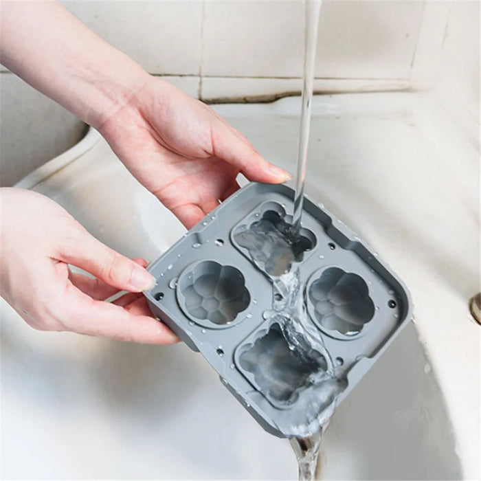 2 in 1 Silicone Ice Cube Tray Ice Making Mold with Funnel (BPA Free, No FDA Certificate) - Grey - 6
