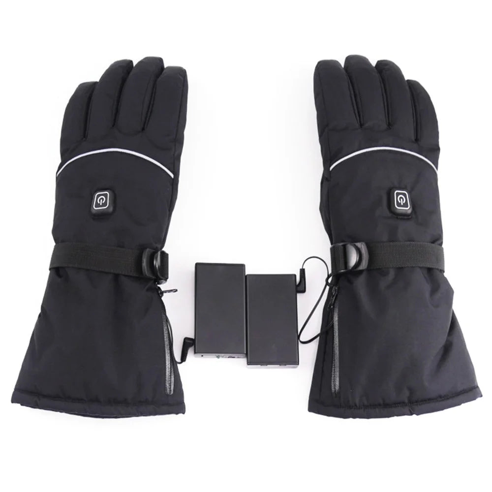 1 Pair Multi-Function Heating Gloves 3-Gear Temperature Adjustable Electric Thermal Gloves for Snowboard Cycling Ski (No Battery) - 1