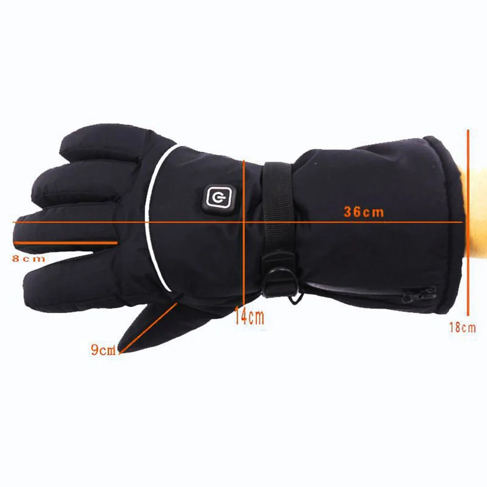 1 Pair Multi-Function Heating Gloves 3-Gear Temperature Adjustable Electric Thermal Gloves for Snowboard Cycling Ski (No Battery) - 7