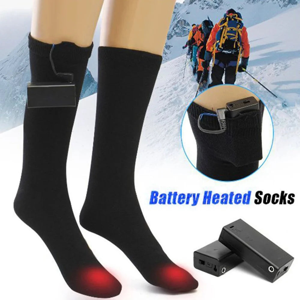 Winter Heated Stretch Socks Electric Heating Socks Long Tube Heated Sock for Outdoor Skiing (Size 36-43) - 3